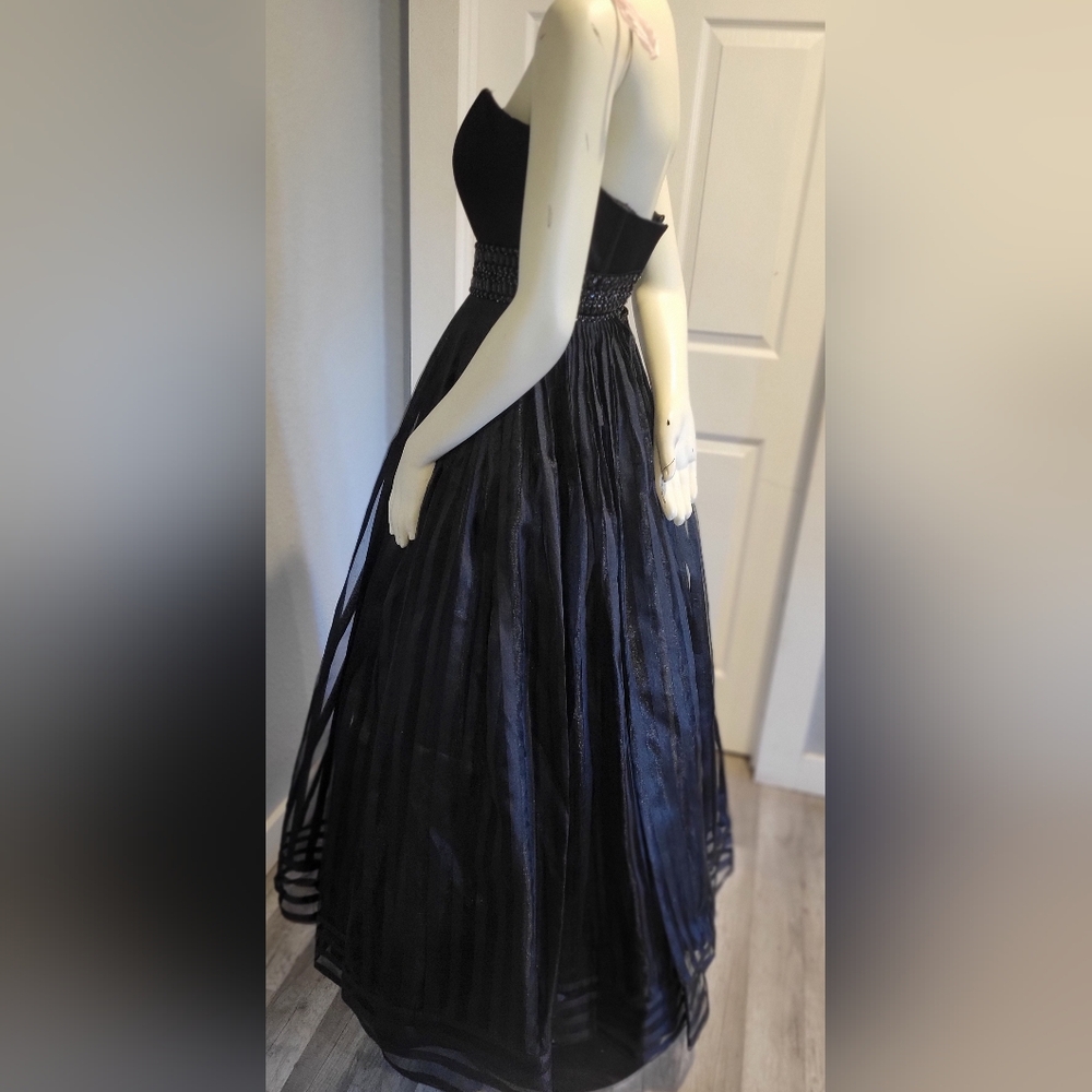 Rachel Allan Black Strapless Gown With Corset And Bra 3 Layer Size 2 - Picture 13 of 16